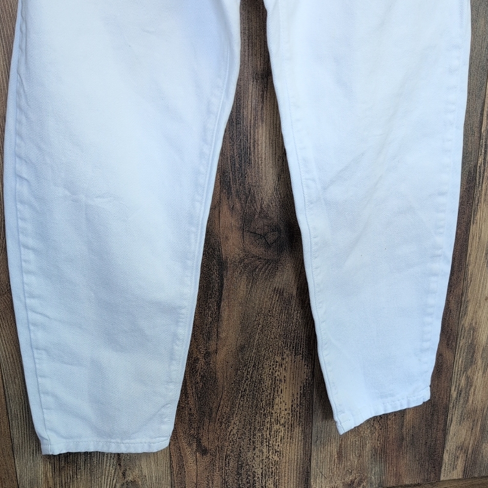 Zara White Stretch Waist High Waisted Jeans 4                               M470 - Picture 3 of 6